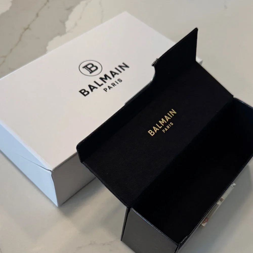 Balmain Black Sunglasses  Case with Silver Logo